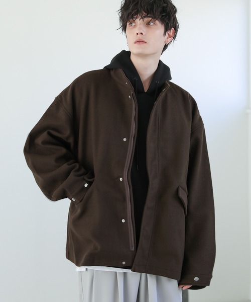 ASTRONOMY（アストロノミー）の「ウールテックメルトンショートモッズブルゾン M-65（ミリタリージャケット・メンズ・カーキ/ブラック/ライトグレー/チャコール/ブラウン/ブルー・L/S/M/XL）」の7枚目の写真