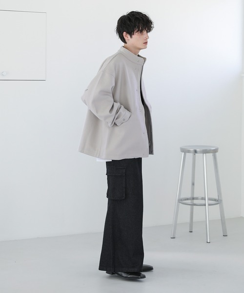 ASTRONOMY（アストロノミー）の「ウールテックメルトンショートモッズブルゾン M-65（ミリタリージャケット・メンズ・カーキ/ブラック/ライトグレー/チャコール/ブラウン/ブルー・L/S/M/XL）」の12枚目の写真