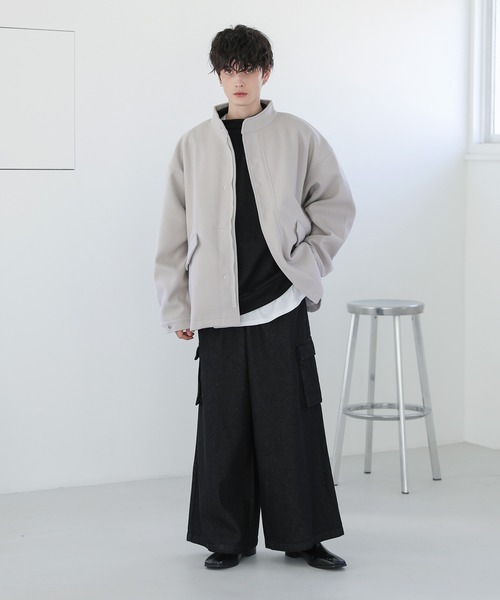 ASTRONOMY（アストロノミー）の「ウールテックメルトンショートモッズブルゾン M-65（ミリタリージャケット・メンズ・カーキ/ブラック/ライトグレー/チャコール/ブラウン/ブルー・L/S/M/XL）」の11枚目の写真