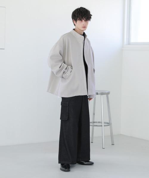 ASTRONOMY（アストロノミー）の「ウールテックメルトンショートモッズブルゾン M-65（ミリタリージャケット・メンズ・カーキ/ブラック/ライトグレー/チャコール/ブラウン/ブルー・L/S/M/XL）」の14枚目の写真