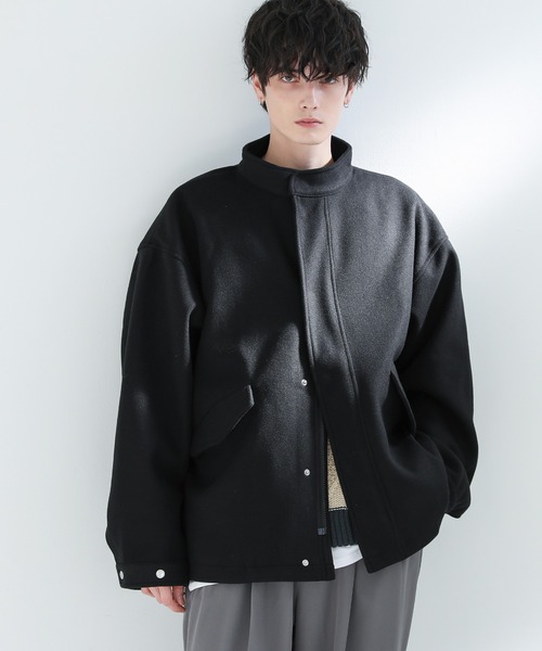 美品✨SOPHNET. ウール ショート ブルゾン ジャケット メルトン 黒 Ｍ ウールテックメルトンショートモッズブルゾン M-65（ミリタリー