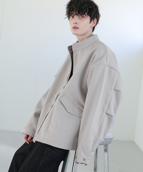 ASTRONOMY（アストロノミー）の「ウールテックメルトンショートモッズブルゾン M-65（ミリタリージャケット・メンズ・カーキ/ブラック/ライトグレー/チャコール/ブラウン/ブルー・L/S/M/XL）」の20枚目の写真