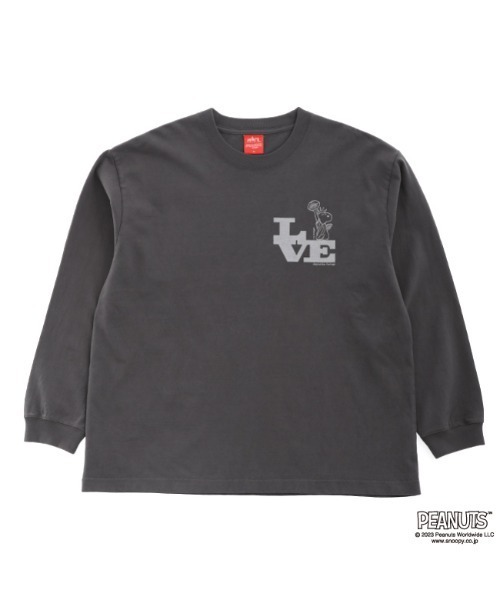 Manhattan Portage（マンハッタンポーテージ）の「Long Sleeve Print T-Shirt PEANUTS（Tシャツ/カットソー・メンズ・チャコールグレー/アイボリー/ダークグリーン・SMALL/X-LARGE/LARGE/MEDIUM）」の2枚目の写真