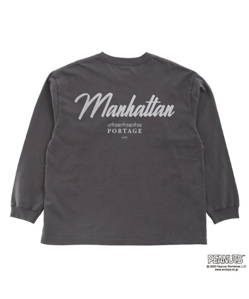 Manhattan Portage（マンハッタンポーテージ）の「Long Sleeve Print T-Shirt PEANUTS（Tシャツ/カットソー・メンズ・チャコールグレー/アイボリー/ダークグリーン・SMALL/X-LARGE/LARGE/MEDIUM）」の6枚目の写真
