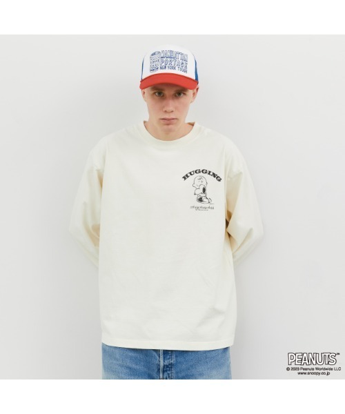 Manhattan Portage（マンハッタンポーテージ）の「Long Sleeve Print T-Shirt PEANUTS（Tシャツ/カットソー・メンズ・チャコールグレー/アイボリー/ダークグリーン・SMALL/X-LARGE/LARGE/MEDIUM）」の10枚目の写真