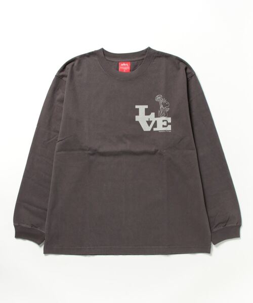 Manhattan Portage（マンハッタンポーテージ）の「Long Sleeve Print T-Shirt PEANUTS（Tシャツ/カットソー・メンズ・チャコールグレー/アイボリー/ダークグリーン・SMALL/X-LARGE/LARGE/MEDIUM）」の14枚目の写真