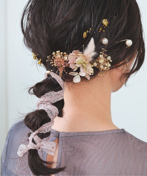 Kana(カナ)の「ドライフラワー パール Uピン 金箔 セット 結婚式 お呼ばれ オケージョン(ヘアピン・レディース・アイボリー/レッド/ピンク・フリー)」の12枚目の写真
