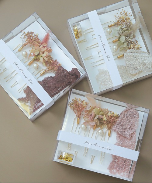 Kana(カナ)の「ドライフラワー パール Uピン 金箔 セット 結婚式 お呼ばれ オケージョン(ヘアピン・レディース・アイボリー/レッド/ピンク・フリー)」の4枚目の写真
