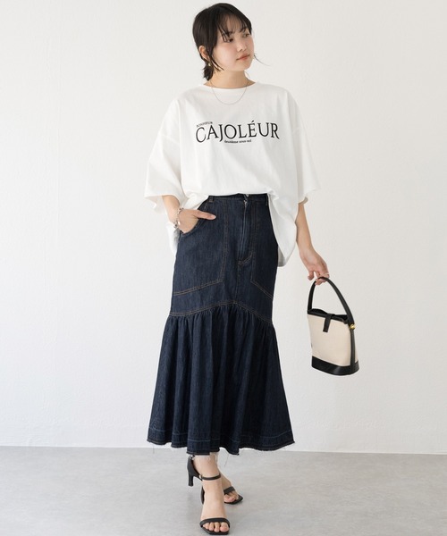美品▲ebure エブール //デニムフレアスカート▲ネイビー　紺色 ebure エブール デニムタイトスカート 濃紺 size36 瑞穂店