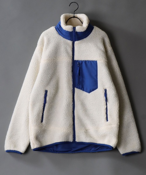 SITRY(シトリー)の「sheep boa Stand Jacket/シープボア スタンド ジャケット(ブルゾン・メンズ・タン/オフホワイト/ブラック/ベージュ・M/L/LL)」の2枚目の写真