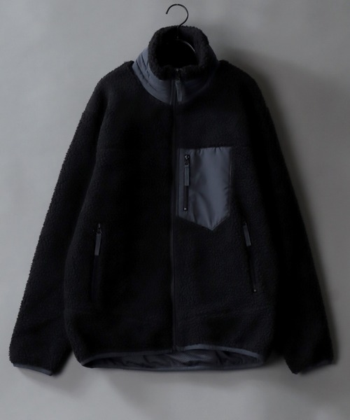 SITRY(シトリー)の「sheep boa Stand Jacket/シープボア スタンド ジャケット(ブルゾン・メンズ・タン/オフホワイト/ブラック/ベージュ・M/L/LL)」の3枚目の写真
