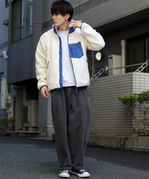 SITRY(シトリー)の「sheep boa Stand Jacket/シープボア スタンド ジャケット(ブルゾン・メンズ・タン/オフホワイト/ブラック/ベージュ・M/L/LL)」の17枚目の写真