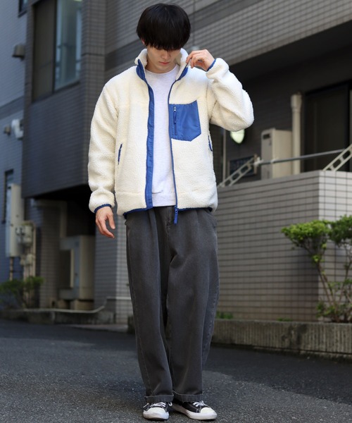 SITRY(シトリー)の「sheep boa Stand Jacket/シープボア スタンド ジャケット(ブルゾン・メンズ・タン/オフホワイト/ブラック/ベージュ・M/L/LL)」の18枚目の写真