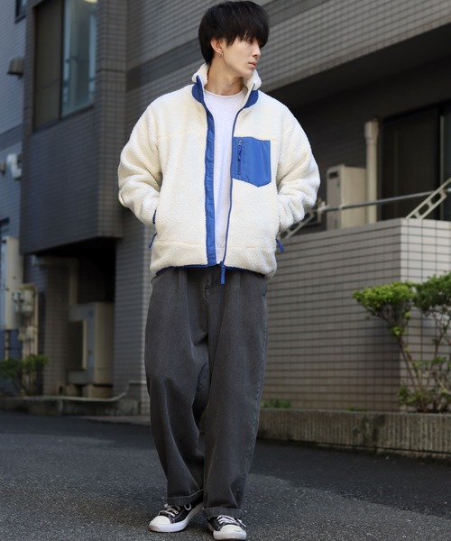 SITRY(シトリー)の「sheep boa Stand Jacket/シープボア スタンド ジャケット(ブルゾン・メンズ・タン/オフホワイト/ブラック/ベージュ・M/L/LL)」の19枚目の写真