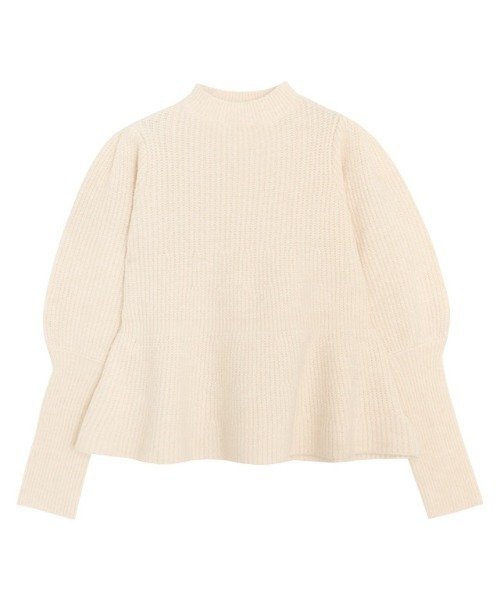 Pierrot（ピエロ）の「ふんわりウォッシャブルサムホールペプラムニット（ニット/セーター・レディース・ブラック/オフホワイト/チャコール/ベージュ/ネイビー・M/L）」の16枚目の写真