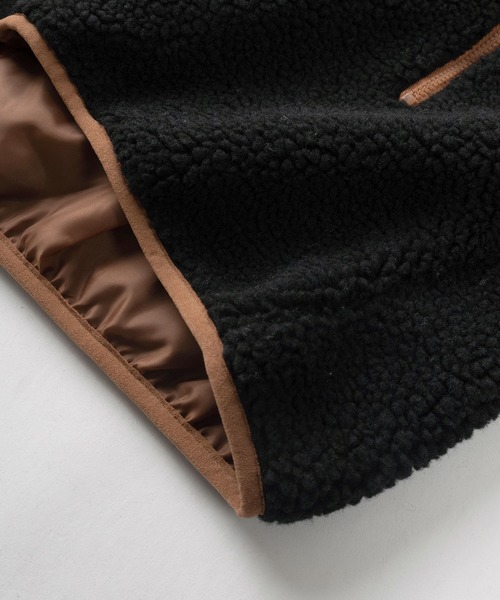 CONVERSE（コンバース）の「【CONVERSE/コンバース】ブランドネーム ワンポイントロゴ刺繍デザイン シープボア フリースZIPジャケット（ブルゾン・レディース・キャメル/ダークネイビー/ワインレッド/アイボリー/ブラック・L/M）」の12枚目の写真