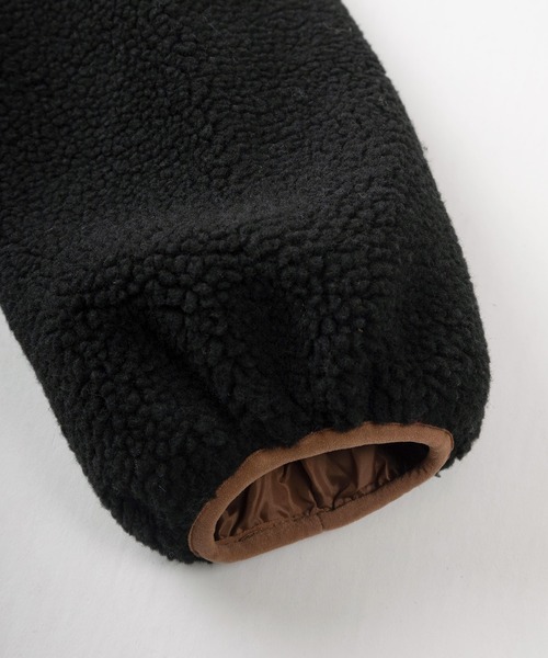 CONVERSE（コンバース）の「【CONVERSE/コンバース】ブランドネーム ワンポイントロゴ刺繍デザイン シープボア フリースZIPジャケット（ブルゾン・レディース・キャメル/ダークネイビー/ワインレッド/アイボリー/ブラック・L/M）」の14枚目の写真