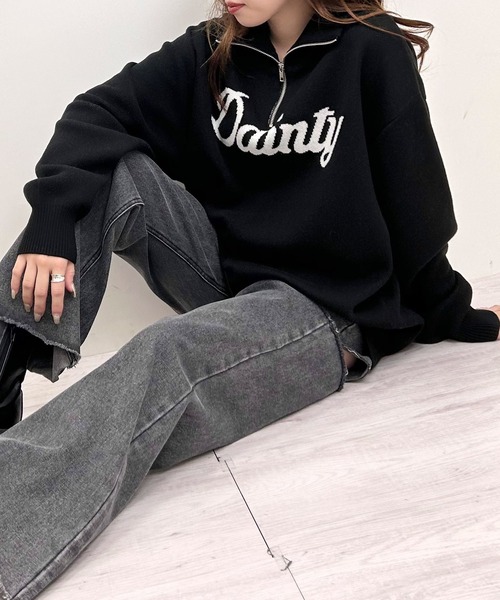 INGNI(イング)の「ハーフジップロゴニット(ニット/セーター・レディース・ホワイト×ブラック/グレー系その他3/ブラック×ホワイト・M)」の22枚目の写真