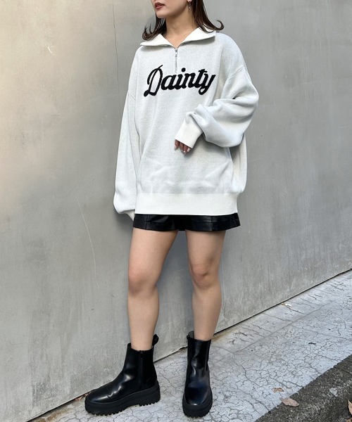 INGNI(イング)の「ハーフジップロゴニット(ニット/セーター・レディース・ホワイト×ブラック/グレー系その他3/ブラック×ホワイト・M)」の12枚目の写真