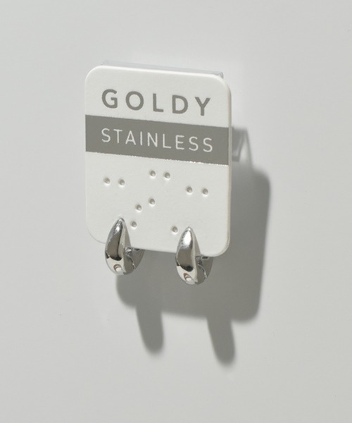 GOLDY(ゴールディ)の「【GOLDY】アレルギー対応 タイニー フープ ワンタッチ ステンレス ピアス / 1230601(ピアス(両耳用)・レディース・シルバー/ゴールド・FREE)」の3枚目の写真
