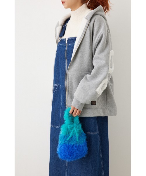 RODEO CROWNS WIDE BOWL（ロデオクラウンズワイドボウル）の「シャギーミニバッグ（ショルダーバッグ・レディース・ブルー/ピンク・FREE）」の4枚目の写真