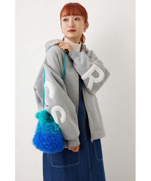 RODEO CROWNS WIDE BOWL（ロデオクラウンズワイドボウル）の「シャギーミニバッグ（ショルダーバッグ・レディース・ブルー/ピンク・FREE）」の5枚目の写真