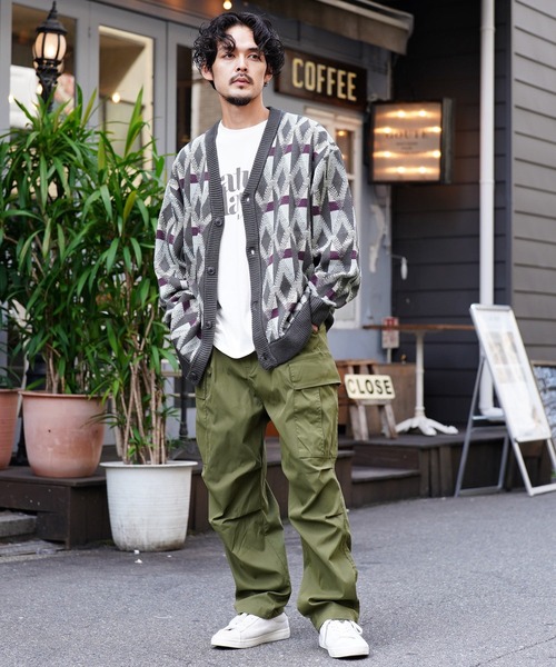 jiggys shop（ジギーズショップ）の「ジオメトリック ニットカーディガン（カーディガン/ボレロ・メンズ・チャコールグレー/ブラウン/ブラック・MEDIUM/LARGE/X-LARGE）」の4枚目の写真