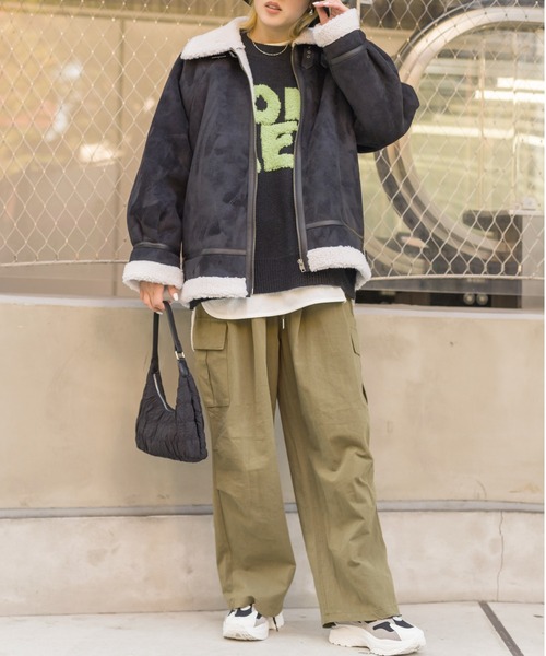 SpRay（スプレイ）の「ロゴジャガードニット（ニット/セーター・レディース・グリーン/ブルー/イエロー/パープル/ブラック・FREE）」の13枚目の写真