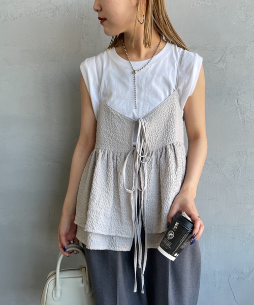 MIESROHE ペプラムキャミソール グレー 楽天市場】【限定！10%OFFクーポンで3582円】ストレッチミックス