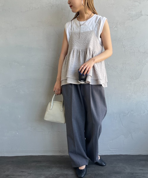 By/m（バイエム）の「[By/m/バイエム] マルチWAY ペプラムキャミソール（キャミソール・レディース・ブラック/ライトグレー・F）」の20枚目の写真