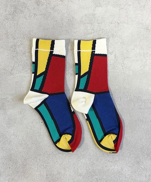 MARKEY'S(マーキーズ)の「クルーソックス/パレット(23~25cm)(ソックス/靴下・レディース・オフホワイト/ピンク・L)」の1枚目の写真