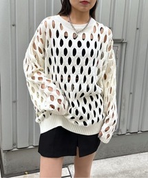 PAGEBOY | サークルメッシュプルオーバー(ニット/セーター)