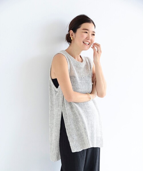 Demi-Luxe BEAMS / リネン シルク ノースリーブ　ニットベスト Demi-Luxe BEAMS（デミルクス ビームス）の「Demi-Luxe BEAMS / リネン