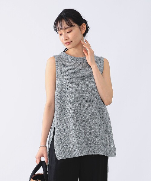 「Demi-Luxe BEAMS」 ノースリーブニット ONE SIZE ベージュ レディース Demi-Luxe BEAMS ニット セーター オフショルダー ノースリーブ