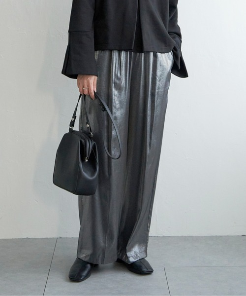 notch.(ノッチ)の「グリッターイージーパンツ(その他パンツ・レディース・ブラック/ベージュ・M)」の2枚目の写真