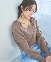 mysty woman（ミスティウーマン）の「透かし編みツインニットSET　997013（カーディガン/ボレロ）」