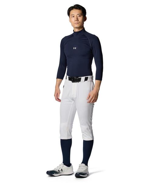 UNDER ARMOUR(アンダーアーマー)の「UAヒートギアアーマー コンプレッション 3/4モックネック シャツ(ベースボール/メンズ)(Tシャツ/カットソー・メンズ・ネイビー・XXL/L/S/M/XL/3XL)」の5枚目の写真