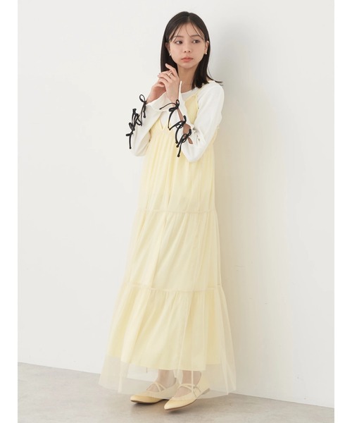 earth music&ecology(アースミュージックアンドエコロジー)の「SET2点ティアードぺチドレス+チュールワンピース(ワンピース・レディース・ブルー/イエロー/ホワイト・FREE)」の11枚目の写真