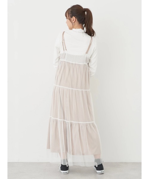 earth music&ecology(アースミュージックアンドエコロジー)の「SET2点ティアードぺチドレス+チュールワンピース(ワンピース・レディース・ブルー/イエロー/ホワイト・FREE)」の13枚目の写真