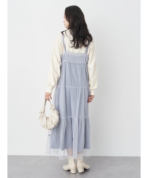 earth music&ecology(アースミュージックアンドエコロジー)の「SET2点ティアードぺチドレス+チュールワンピース(ワンピース・レディース・ブルー/イエロー/ホワイト・FREE)」の9枚目の写真