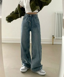 BEIDELLI | [BELLIDE MADE] ハイウエストピンタックワイドデニムパンツ(デニムパンツ)