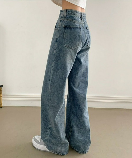 BEIDELLI（ベイデリー）の「[BELLIDE MADE] ハイウエストピンタックワイドデニムパンツ（デニムパンツ・レディース・ブルー・SMALL/MEDIUM/LARGE）」の5枚目の写真