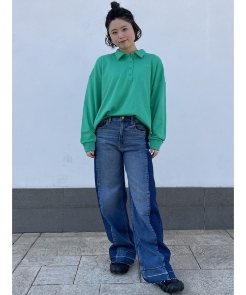 GAP(ギャップ)の「GAPロゴ ポロスウェット・トレーナー(ポロシャツ・レディース・ネイビー/グリーン/ピンク・S/M/L/XL/XS/XXS)」の4枚目の写真