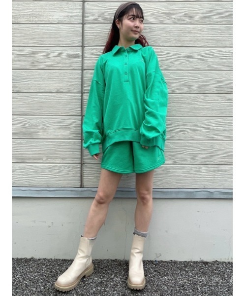 GAP(ギャップ)の「GAPロゴ ポロスウェット・トレーナー(ポロシャツ・レディース・ネイビー/グリーン/ピンク・S/M/L/XL/XS/XXS)」の5枚目の写真