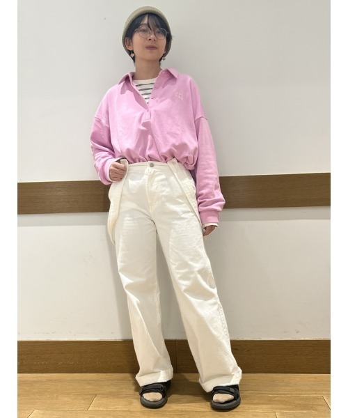 GAP(ギャップ)の「GAPロゴ ポロスウェット・トレーナー(ポロシャツ・レディース・ネイビー/グリーン/ピンク・S/M/L/XL/XS/XXS)」の13枚目の写真