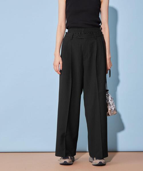 CITEN（シテン）の「＜CITEN＞レイヤード ウエスト ワイド スラックス（スラックス・レディース・グレー/ベージュ/ブラック・M/S）」の6枚目の写真