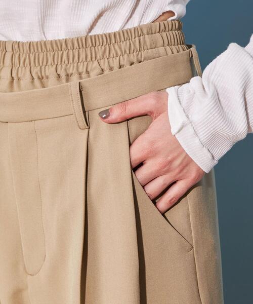 CITEN（シテン）の「＜CITEN＞レイヤード ウエスト ワイド スラックス（スラックス・レディース・グレー/ベージュ/ブラック・M/S）」の14枚目の写真