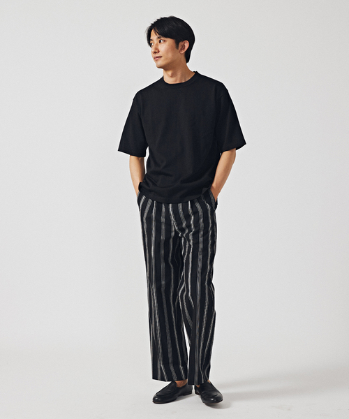 EDIFICE（エディフィス）の「16ゲージ シルクミックス プレーティングニットTシャツ（ニット/セーター・メンズ・ブラック/ホワイト・MEDIUM/LARGE）」の4枚目の写真