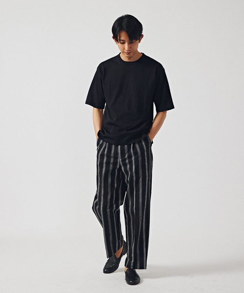 EDIFICE（エディフィス）の「16ゲージ シルクミックス プレーティングニットTシャツ（ニット/セーター・メンズ・ブラック/ホワイト・MEDIUM/LARGE）」の5枚目の写真