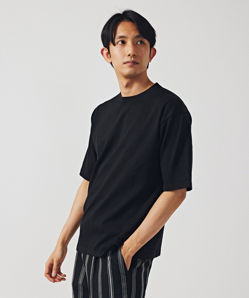 EDIFICE（エディフィス）の「16ゲージ シルクミックス プレーティングニットTシャツ（ニット/セーター・メンズ・ブラック/ホワイト・MEDIUM/LARGE）」の7枚目の写真